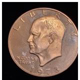1973-S Eisenhower Silver Dollar coin Gold Plated
