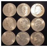 (9) 1976 Eisenhower Dollar Coins