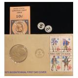 Dayton Transit tokens & 1975 First Day Cover