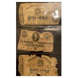 Confederate States & Alabama 50 cent Note Bills