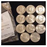 (13) Kennedy Half Dollars