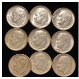 (9) Roosevelt Silver Dimes