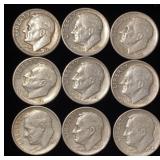 (9) Roosevelt Silver Dimes