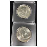 1960 & 1961 Franklin Silver Half Dollars