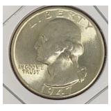 1947-D Washington Silver Quarter