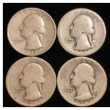 (4) Washington Silver Quarters