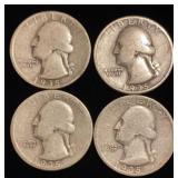 (4) Washington Silver Quarters