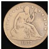 1877-CC Seated Liberty Silver Half Dollar