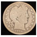 1906-D Barber Silver Half Dollar