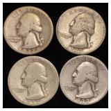 (4) Washington Silver Quarters