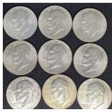 (9) Bicentennial Eisenhower Dollars (Type-2)