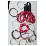 Stretch bracelets, beads, pearl look