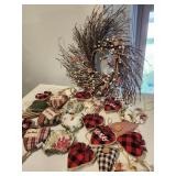 Country Charm Heart Ornaments & Wreath