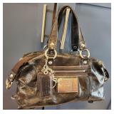 Black Vinyl Coach Purse, As is