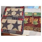 Place Mats, quilted and Autumn Leaves