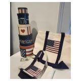 American shopping bags, stacking boxes