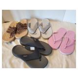 Sandals & Flip Flops (4 pair)  size 6 & 6.5