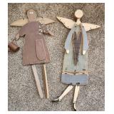 Wood & Wire Angels, 28" tall,
