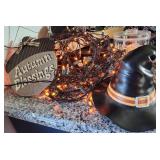 Longaberger witch hat lid, Orange mini lights