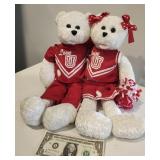 IU Bears (2), batteries needed, 17" T