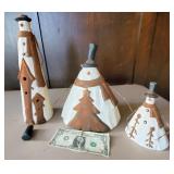 Snowman Figures, 1 has top hat broken