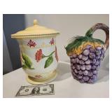 Pitcher (Grapes), Cookie Jar (damaged)