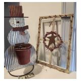 Galvanized Snowman, Window frame