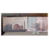 Canvas Prints, (2), lighted, need batteries
