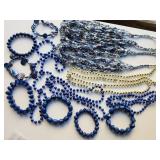 Costume Jewelry, Blue  tones, beads & cloth