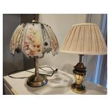 Lamps (2) Glass shade touch base