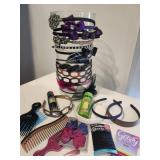 Head bands, combs and rubber bands