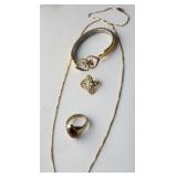Ring, necklace, bracelet 1/20th 10K