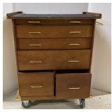 Felt Lined Drawer Collection Cabinet on Casters