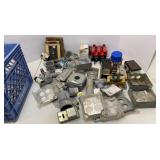 Milk Crate of Electrical Supplies