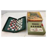 Vtg Draw Poker Game & Portable Chess