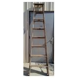 (K) Wood A Frame Ladder Vintage 8 foot