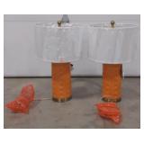(ZZ) Lamps W/ Shades.(25" X 14"). Bidding 2 X The