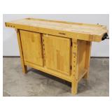 (Q) White Gate Woodworking Bench, 60 1/2" W x 19
