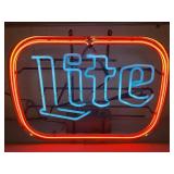 (QQ) Vtg. Miller Lite 2 Color Neon Sign, 21in x