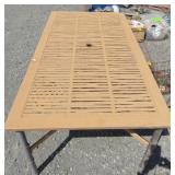 (II) Metal Outdoor Table & Umbrella Stand