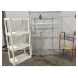 (V) White Metal 4 Tier Shelving Unit (55x14x36")