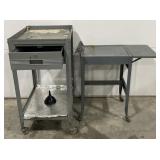 (V) 2 Metal Work Tables On Wheels No Keys