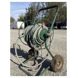 (CH) Green Hose Reel with WheelsHose included.