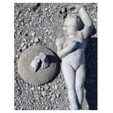 (K) Stone Angel Child Statue 24" (Broken)