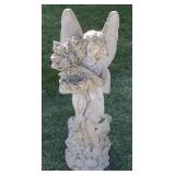 (AC) Stone Floral Fairy Statue 33"