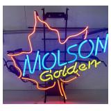 (QQ) Molson Golden 3 Color Neon Sign, 28in x 28in