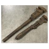 (AL) Vtg. Monkey Wrenches. 15in & 21in Long