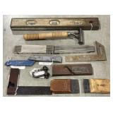(AL) Vtg Level, Folding Rulers, Squares, & More.
