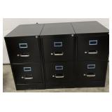 (R) 3 Black Filing Cabinets With Keys For All Of
