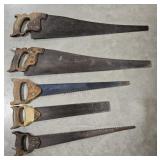 (CH) Lot of Hand Saws 15" to 26"